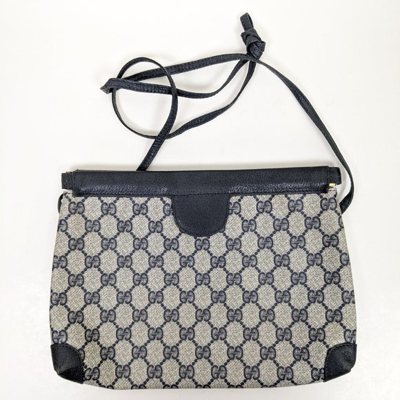 Vintage Gucci Logo Crossbody Bag Blue Small - Picture 3 of 16